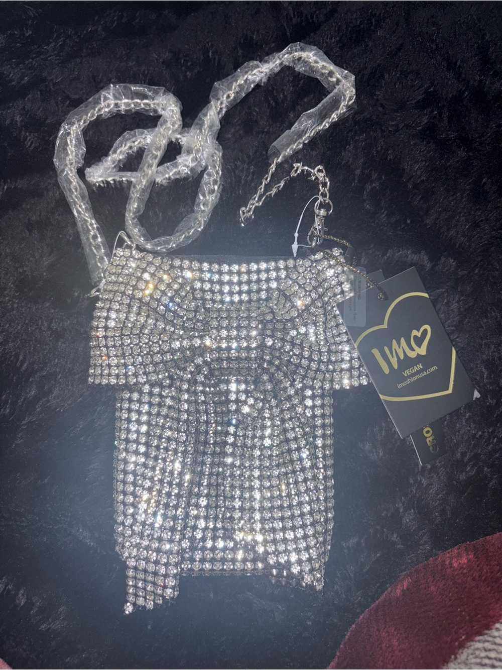 Crystal Rhinestone Crossbody Bag with Chain Strap